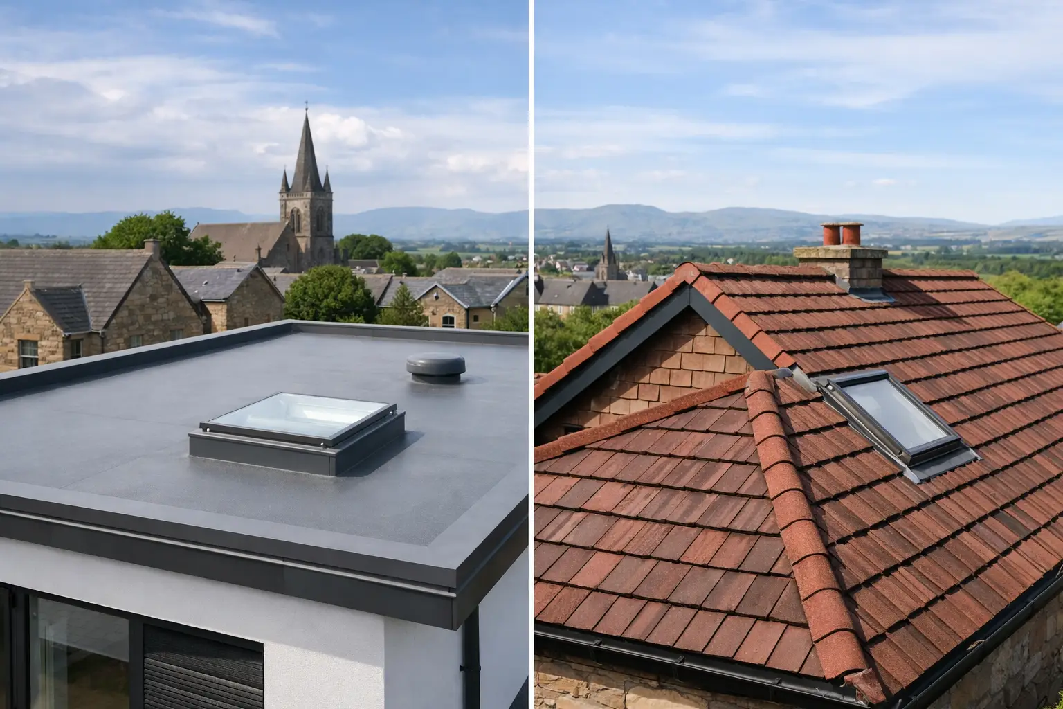 Flat Roofing vs Pitched Roofing for Falkirk Homes